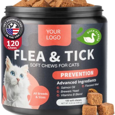 Flea Treatment for Cats - Daily Oral Cat Flea and Tick Chews - Chewable Tick Treatment (120 Chews / 360g)